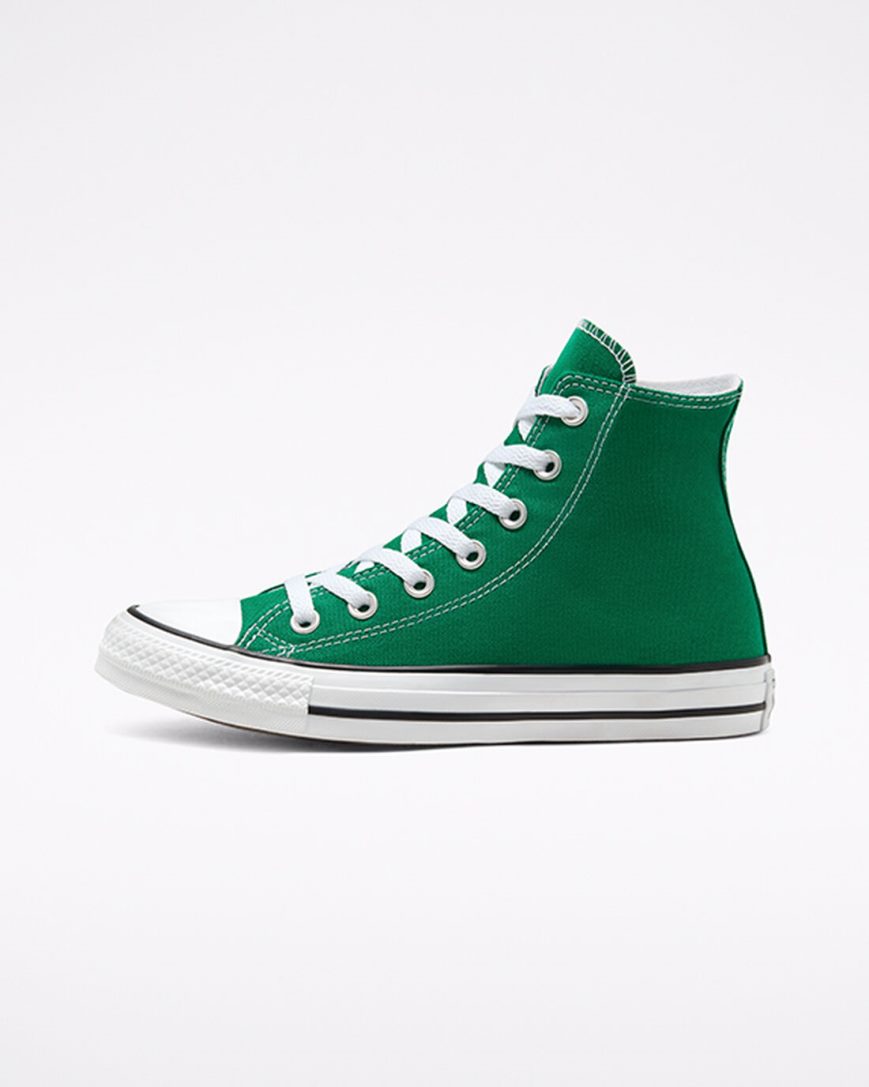 Tenis Converse Chuck Taylor All Star Classicos Cano Alto Masculino Verdes Branco | PT C00371T